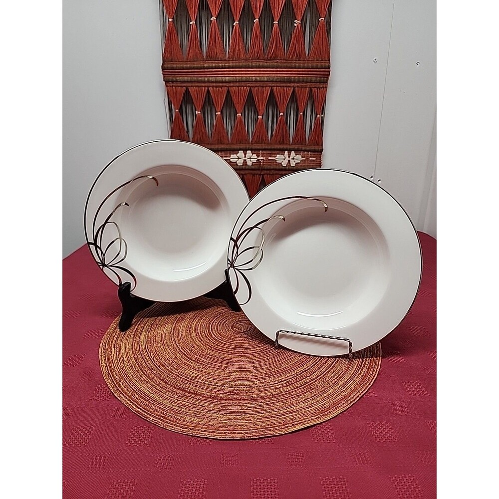 Kate Spade New York By Lenox Belle Boulevard Soup Bowls 9" Set Of 2 New No Box